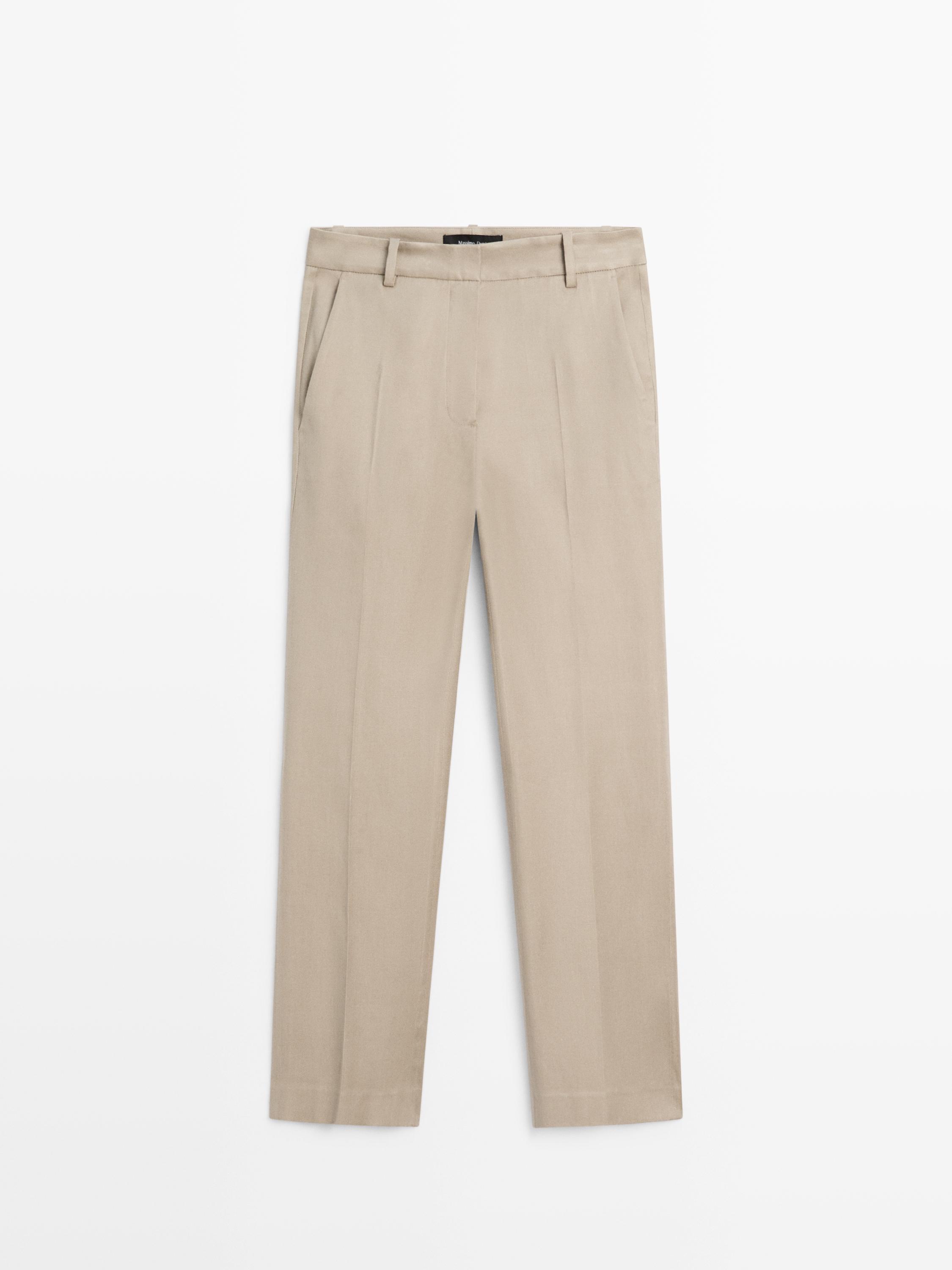 pantalon droit en lin